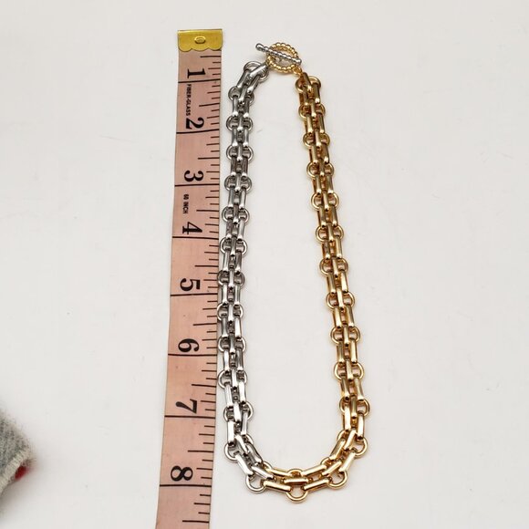 Silver and Gold 2 Tone Gold Plated Bracelet - Picture 3 of 6